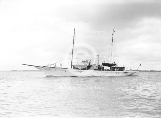 The steam yacht 'Cecilia' under way, 1912. Creator: Kirk & Sons of Cowes.