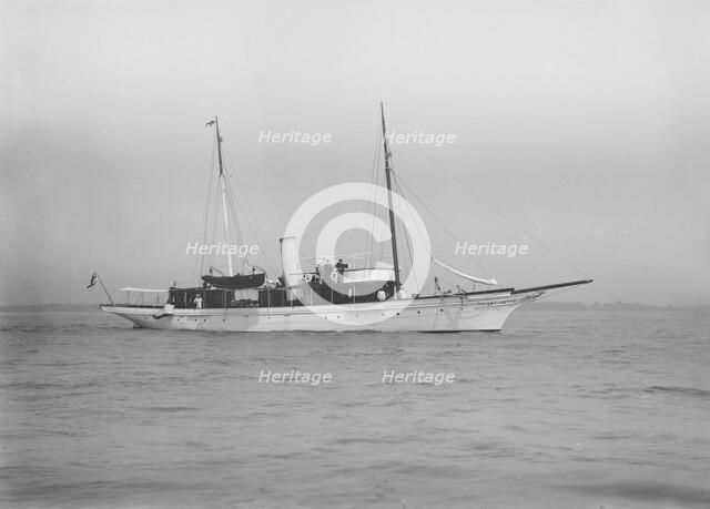 The steam yacht 'Cecilia' under way, 1912. Creator: Kirk & Sons of Cowes.