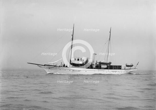 The steam yacht 'Cecilia' under way, 1912. Creator: Kirk & Sons of Cowes.