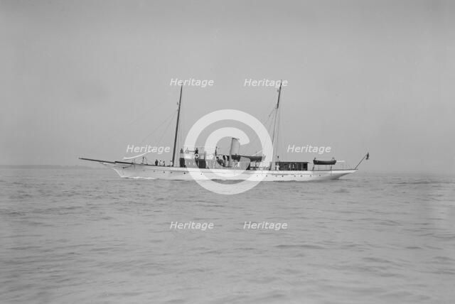 The steam yacht 'Cecilia' under way, 1912. Creator: Kirk & Sons of Cowes.