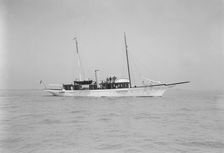The steam yacht Cecilia under way, 1912. Creator: Kirk & Sons of Cowes