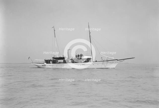 The steam yacht 'Cecilia' under way, 1912. Creator: Kirk & Sons of Cowes.