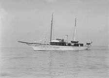 The steam yacht Cecilia under way, 1912. Creator: Kirk & Sons of Cowes