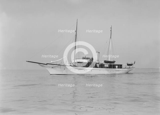 The steam yacht 'Cecilia' under way, 1912. Creator: Kirk & Sons of Cowes.