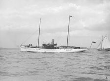 The steam yacht Claymore II under way, 1913. Creator: Kirk & Sons of Cowes