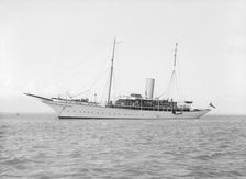 The steam yacht Eileen at anchor, 1914. Creator: Kirk & Sons of Cowes