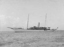 The steam yacht Eileen at anchor, 1914. Creator: Kirk & Sons of Cowes
