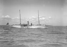 The steam yacht Fleur-D-Lys under way, 1911. Creator: Kirk & Sons of Cowes