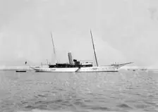 The steam yacht Grainaig at anchor. Creator: Kirk & Sons of Cowes