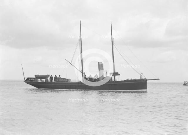 The steam yacht 'Harbinger', 1912. Creator: Kirk & Sons of Cowes.