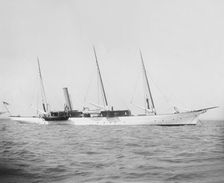 The steam yacht Isa at anchor. Creator: Kirk & Sons of Cowes