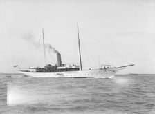 The steam yacht Joyeuse 1914. Creator: Kirk & Sons of Cowes