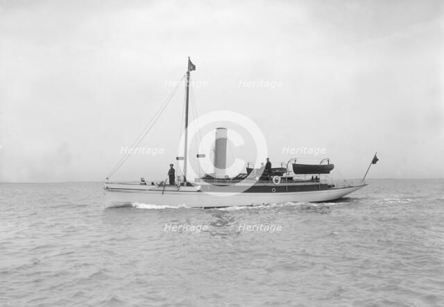 The steam yacht 'Ladybird' under way, 1912. Creator: Kirk & Sons of Cowes.
