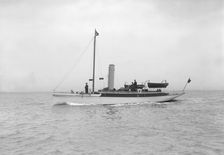 The steam yacht Ladybird under way, 1912. Creator: Kirk & Sons of Cowes