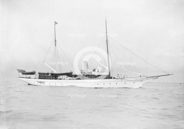 The steam yacht 'Latona' under way, 1912. Creator: Kirk & Sons of Cowes.