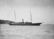 The steam yacht Pilgrim at anchor,1911. Creator: Kirk & Sons of Cowes