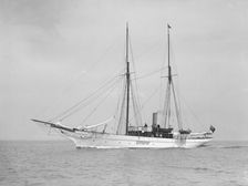 The steam yacht Priscilla under way, 1913. Creator: Kirk & Sons of Cowes