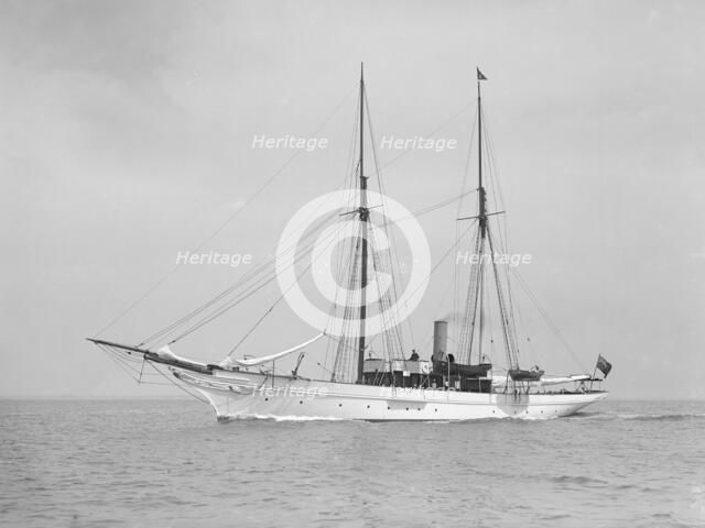 The steam yacht 'Priscilla' under way, 1913. Creator: Kirk & Sons of Cowes.