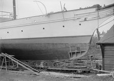 The steam yacht Priscilla on slips, 1912. Creator: Kirk & Sons of Cowes