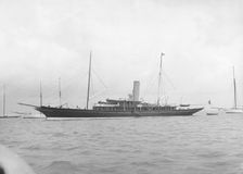The steam yacht Rosabelle II 1912. Creator: Kirk & Sons of Cowes