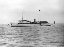 The steam yacht Sardonyx at anchor, 1913. Creator: Kirk & Sons of Cowes