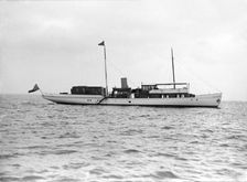 The steam yacht Sardonyx at anchor, 1913. Creator: Kirk & Sons of Cowes