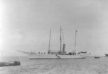 The steam yacht Sea Fay at anchor, 1921. Creator: Kirk & Sons of Cowes
