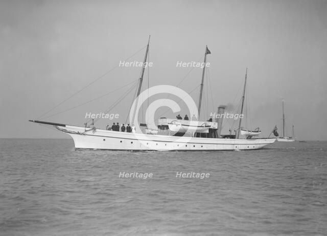 The steam yacht 'Sea Snake' 1911. Creator: Kirk & Sons of Cowes.