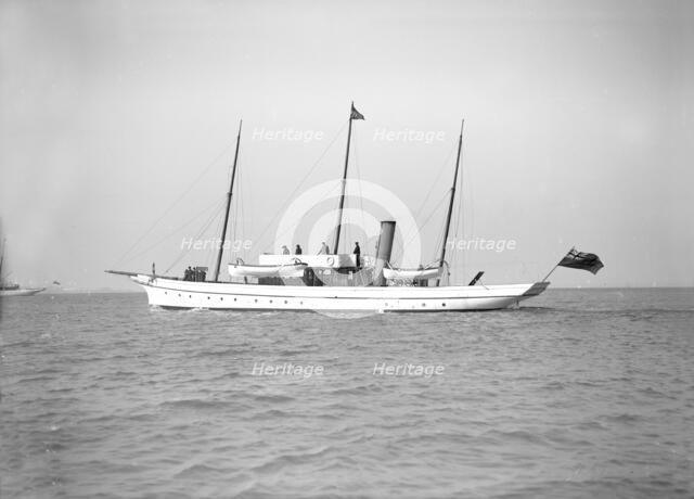The steam yacht 'Sea Snake' 1911. Creator: Kirk & Sons of Cowes.