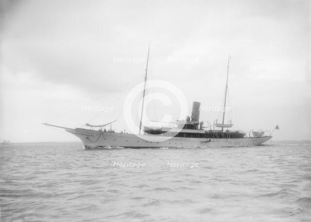 The steam yacht 'Shemara' under way, 1912. Creator: Kirk & Sons of Cowes.