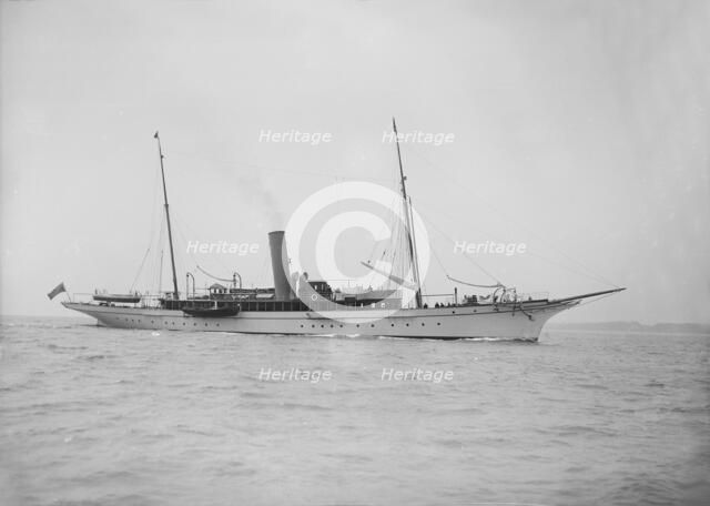 The steam yacht 'Sheilah', 1911. Creator: Kirk & Sons of Cowes.