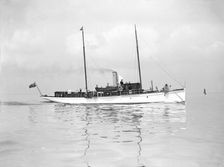 The steam yacht Sheilah 1911. Creator: Kirk & Sons of Cowes