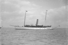 The steam yacht Sirocco II 1911. Creator: Kirk & Sons of Cowes
