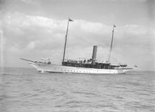 The steam yacht Sirocco II 1911. Creator: Kirk & Sons of Cowes