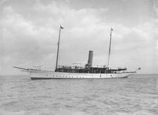 The steam yacht Sirocco II 1911. Creator: Kirk & Sons of Cowes