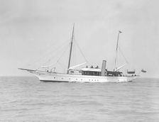 The steam yacht Titania under way, 1911. Creator: Kirk & Sons of Cowes