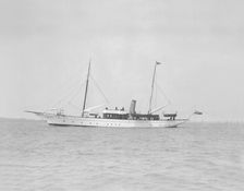 The steam yacht Titania under way, 1911. Creator: Kirk & Sons of Cowes