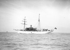 The steam yacht Ul under way, 1911. Creator: Kirk & Sons of Cowes