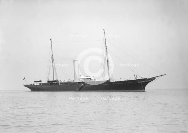 The steam yacht 'Valiant', 1912. Creator: Kirk & Sons of Cowes.