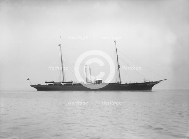 The steam yacht 'Valiant', 1912. Creator: Kirk & Sons of Cowes.