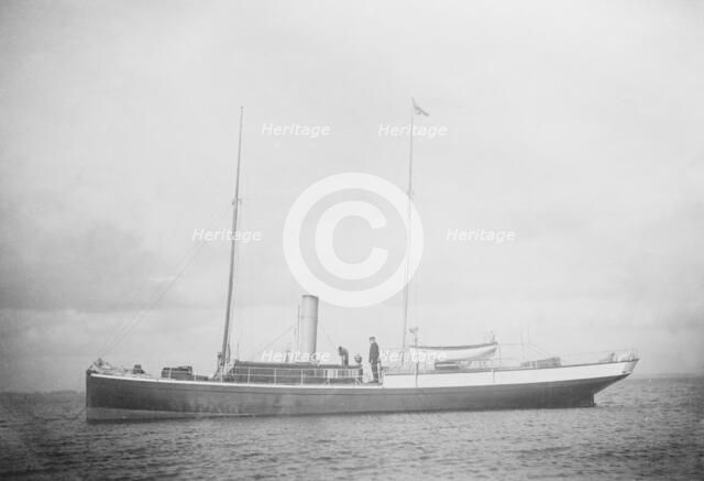 The steam yacht 'Violet' at anchor. Creator: Kirk & Sons of Cowes.