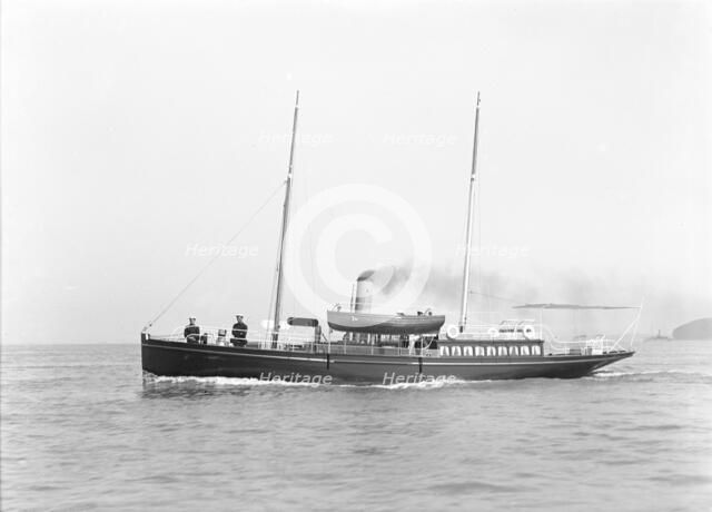 The steam yacht 'Volage' under way, 1911. Creator: Kirk & Sons of Cowes.