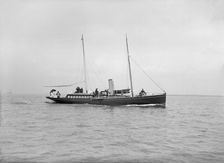 The steam yacht Volage under way, 1913. Creator: Kirk & Sons of Cowes