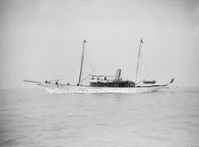 The steam yacht Westoe 1911. Creator: Kirk & Sons of Cowes