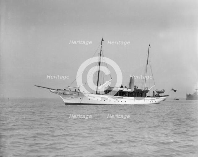 The steam yacht 'Westoe', 1911. Creator: Kirk & Sons of Cowes.