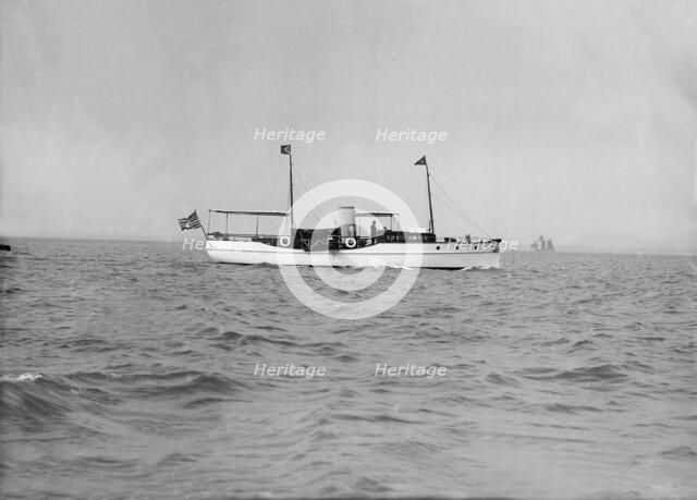 The steam yacht 'Yvonne' under way, 1913. Creator: Kirk & Sons of Cowes.