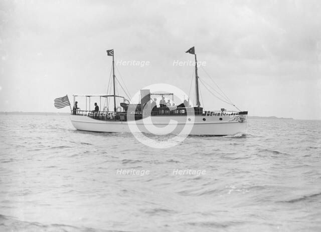 The steam yacht 'Yvonne' under way, 1913. Creator: Kirk & Sons of Cowes.