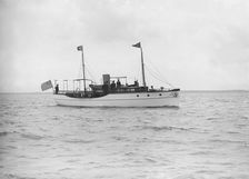 The steam yacht Yvonne under way, 1913. Creator: Kirk & Sons of Cowes