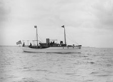 The steam yacht Yvonne under way, 1913. Creator: Kirk & Sons of Cowes