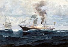 The steamship Gustaf II Adolf, 1899. Creator: Anund Emanuel